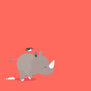 Gif animé rhinocéros fonce