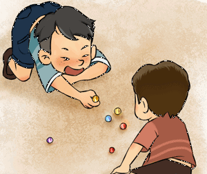 Gif animé jouer aux billes