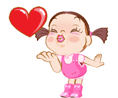 bisous fille coeur