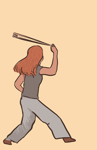 Gif animé de fronde femme