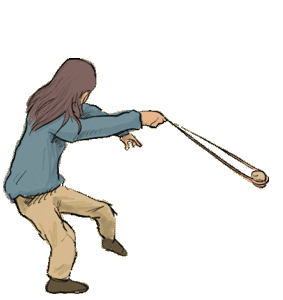 Gif animé de fronde homme