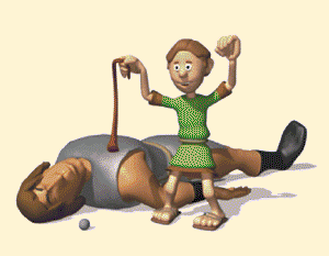 Gif animé de fronde david et goliath