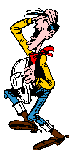 Gif animé Lucky Luke et Jolly Jumper rient