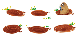 Gif animé taupes