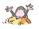 Gif animé taupe bonjour