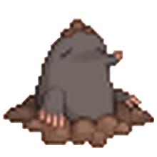 Gif animé taupe trou